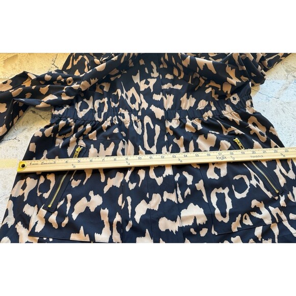 Chicos Zenergy Leopard Print Rain Coat Size Large 12/14 2 Activewear Athletic - Picture 8 of 9